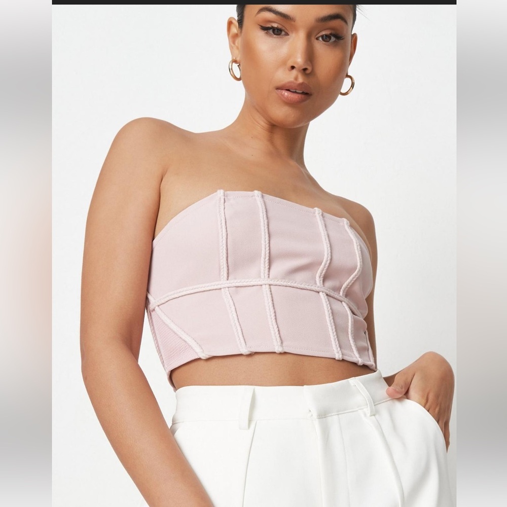 MISSGUIDED braid detail corset pink
